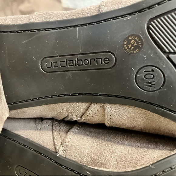 NWT Liz Claiborne Leyla Tan Taupe Over the Knee Boots Wide Chunky 10W - Picture 5 of 13